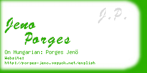 jeno porges business card